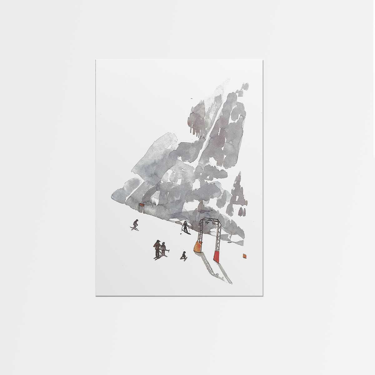 Schifahrer am Morgen