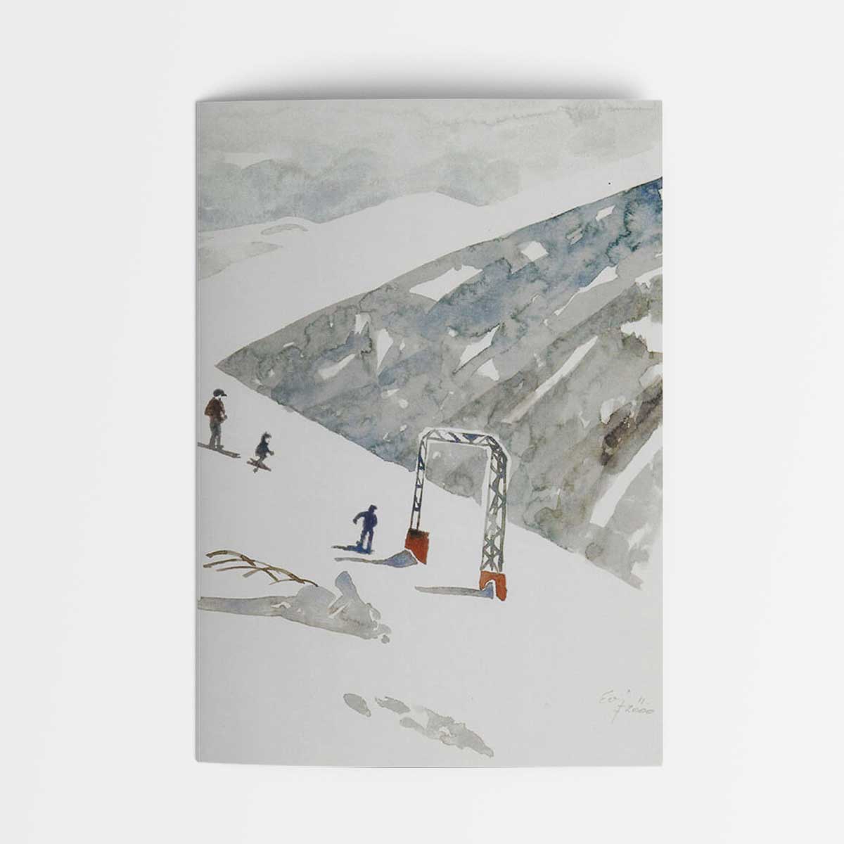 Skifahrer vor der Alm